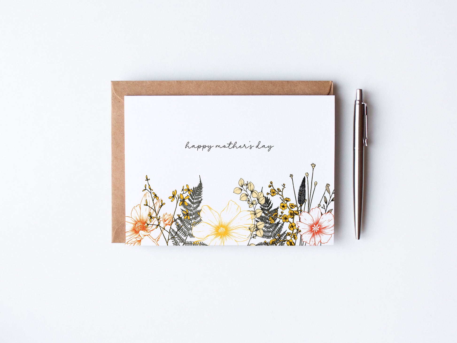 Floral Moher's Day Card - Orange and yellow bold florals
