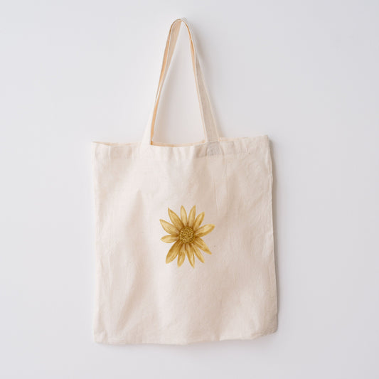Canvas Cotten Market Bag with watercolour Sunflower