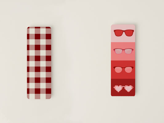 Sunglasses Book mark with a Gingham print on the other side