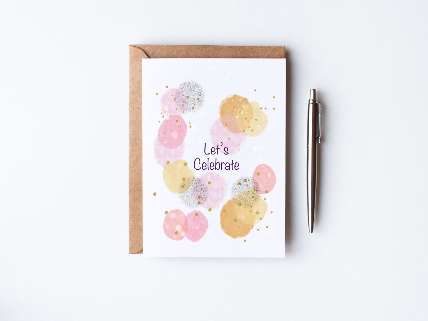 Lets Celebrate Bubbles - feminine colour palette Greeting Card