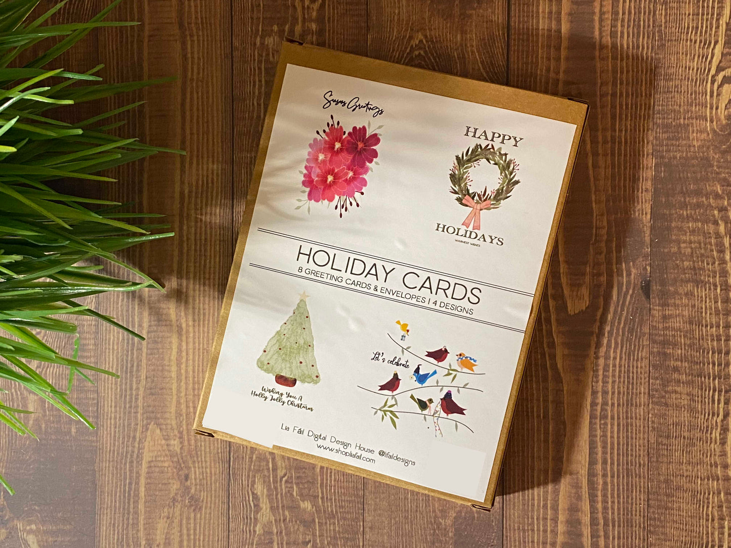 Set of 8 Greeting Cards - Holiday Christmas Tree