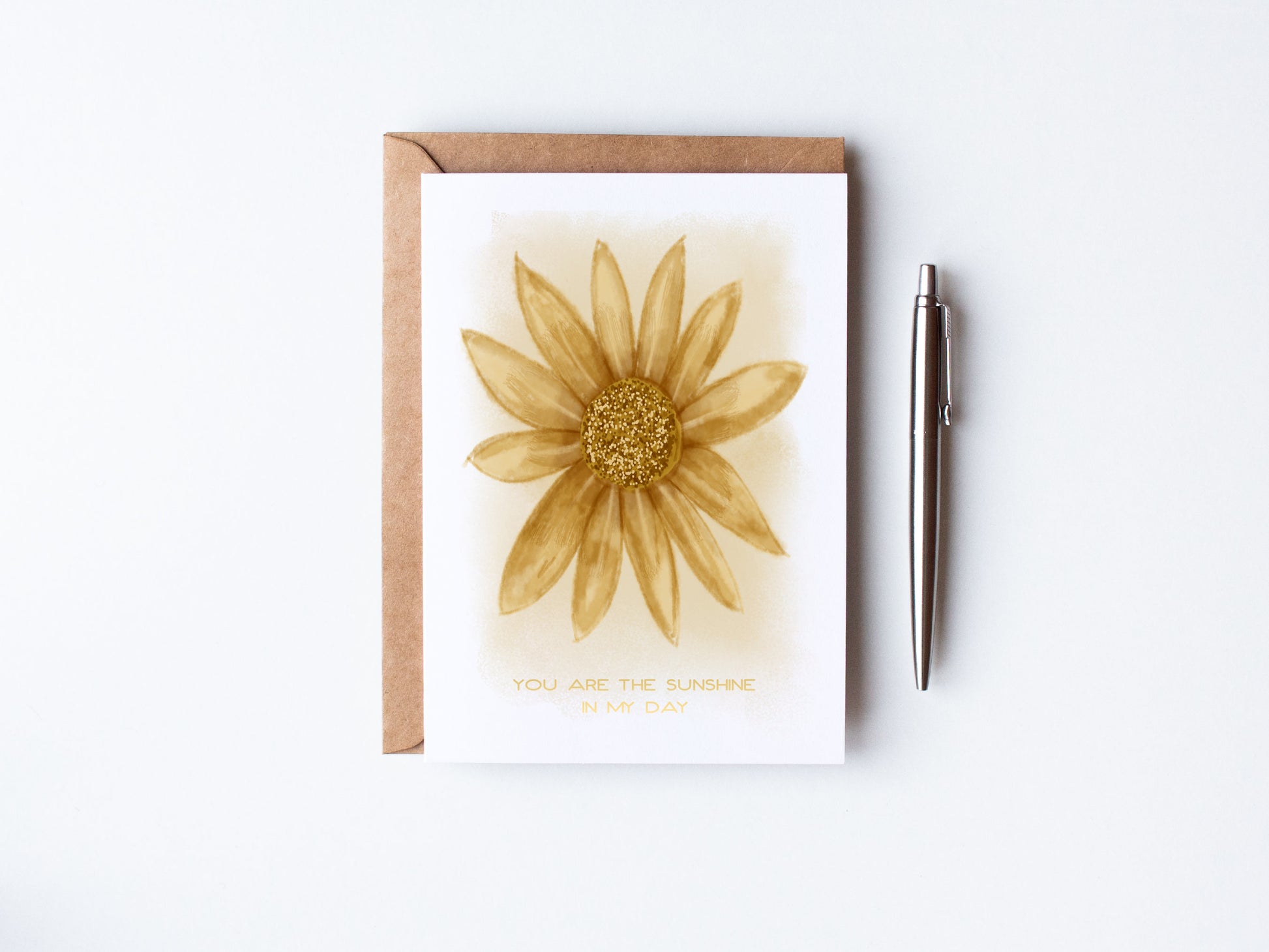 Sunshine greeting card - Sunflower - golds and yellows - you are the sunshine in my day