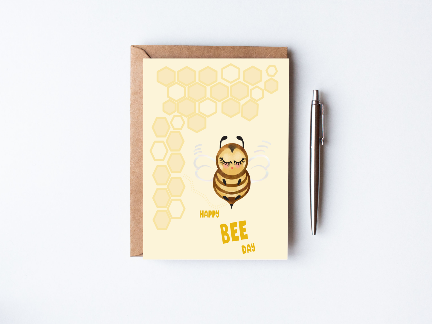 Bee with honey combs and a bee with illuminated wings