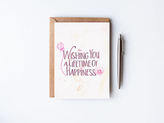 Soft delivate floral - wish card, happiness caed