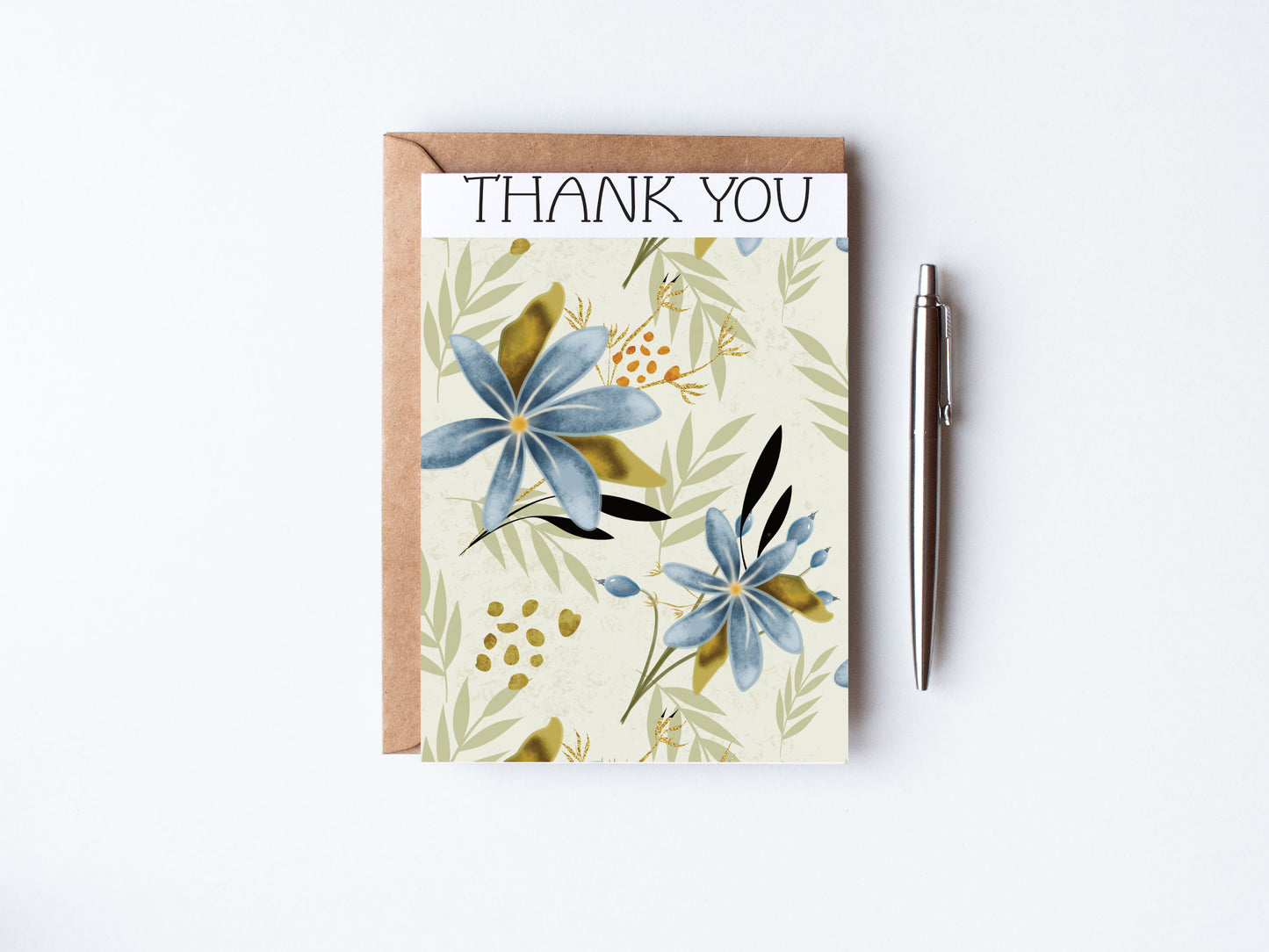 Floral Card - Hand Illustrated - Thank you